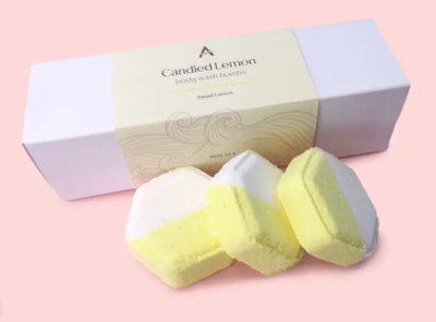 Gift box - Candied lemon shower bombs