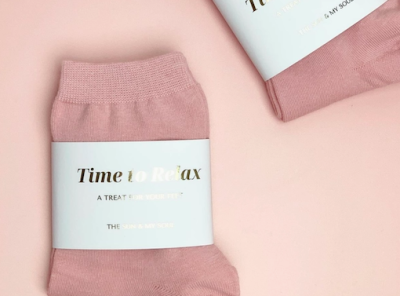 Time To Relax Cosy Cotton Socks⎜Pink Colour